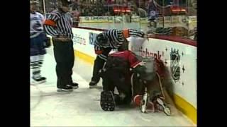 Matt Cooke injures Daymond Langkow. Nov 8th 2007