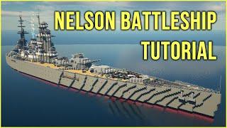  Minecraft Tutorial: How to Make a Battleship (Nelson-class)