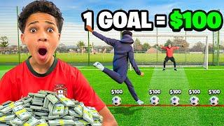 I Surprised Kid Ronaldo, 1 Goal = $100 (Football)