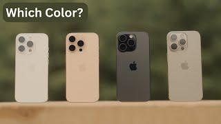 iPhone 16 Pro/Max Color Comparison | Dessert, Black, Natural and White Titanium |