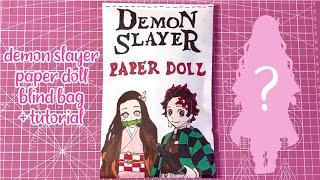 demon slayer paper doll blind bag opening | ASMR | paper diy | sanriolve