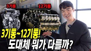 차량 엔진기통수 3기통~12기통까지 얼마나 차이날까?