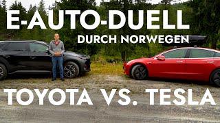 Das ultimative E-Auto-Duell durch Norwegen | Tesla Model 3 vs. Toyota bZ4X