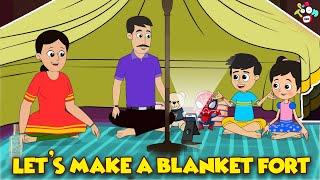 Living in a Blanket Fort for 24hours | Animated Stories | Cartoon | Moral Stories | PunToon Kids