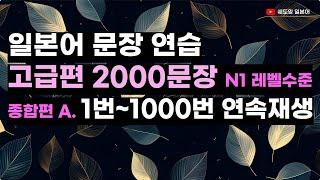 일본어 문장 연습 [고급레벨 2000문장] N1레벨 수준 2000문장, 종합편 1번 ~ 1000번 #변형반복을통한자동학습 #고급일본어 #일본어능력시험N1