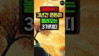 올해부터 3년간 큰돈이 몰려오는 3가지띠! #돈벼락 #띠별운세 #사주 #운세 #대박운 #금전운 #로또 #로또당첨 #로또1등 #소띠 #말띠 #원숭이띠