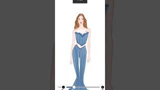 “Couture Blue  Sketch | High Fashion Digital Illustration | #artist  #art #shorts #explore #fashion