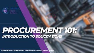 EP 1: Procurement 101: Introduction to Solicitations