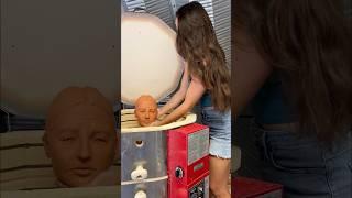 Firing the head sculpture after 7 months 