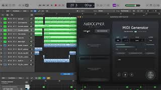 Text to MIDI with AudioCipher in Logic Pro (F Lydian / 180BPM)