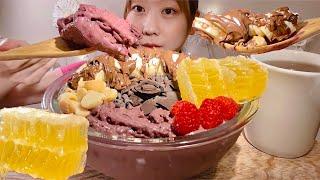 ASMR Handmade Acai Bowl【Mukbang/ Eating Sounds】【English subtitles】