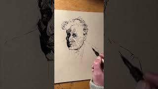 ‘time is the fire in which we burn.’ Pen & ink sketch of American poet #delmoreschwartz #draw