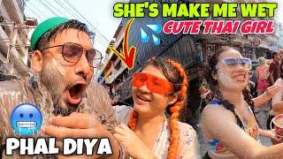 THAI GIRL MAKE ME WET  Water Festival In Thailand | Songkran PATTAYA THAILAND 