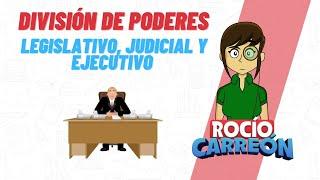 DIVISIÓN DE PODERES: LEGISLATIVO, JUDICIAL Y EJECUTIVO