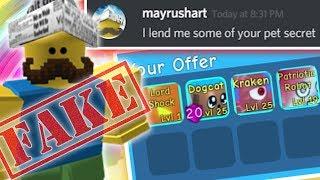 *NEW* FAKE MAYRUSHART SCAMMED SECRET PETS with NOOB DISGUISE | BUBBLEGUM SIMULATOR ROBLOX