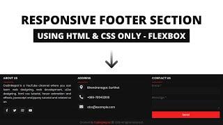 Responsive Footer Section Design using only HTML & CSS
