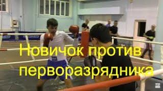 Бокс: спарринг новичок против перворазрядника/Boxing sparring: a novice vs experienced boxer