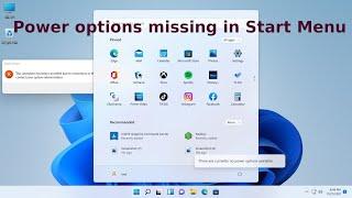 How to fix shut down option missing Windows 11 | no power options available in start menu windows 11