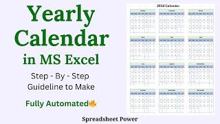 How to Make Dynamic Yearly Calendar in Excel