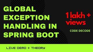 Global Exception Handling Spring Boot with Controller advice | Exception Handling in Spring Boot