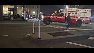 NYPD Escorting FDNY EMS On 6th Ave In Midtown, Manhattan, New York City