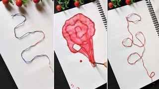 5 Unique Thread Art  || Satisfying Thread Painting️|| How to Make Thread Art