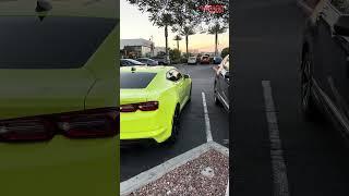 Neon Yellow Camaro At Town Square Las Vegas