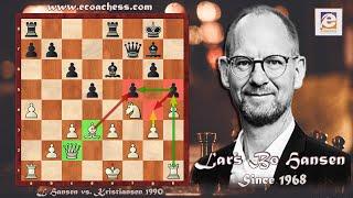 Greatest Chess Positional Play! L Hansen vs. Kristiansen Copenhagen 1990