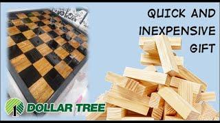 DOLLAR TREE - Tumbling Tower Chess/Checker Board - GIFT