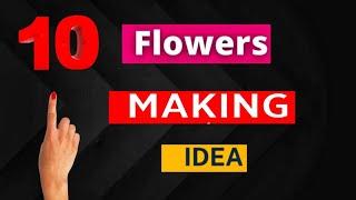 10 ideas/simple Flowers making with different waste materials/simple flowers making ideas DIY.