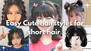 22 Cute and Easy hairstyles for SHORT hair / hairstyles for school ️