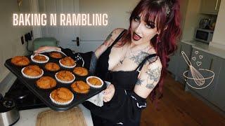 baking pumpkin spice muffins and answering your questions