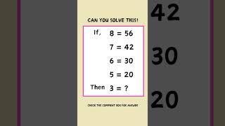 Math Puzzle With Answer  #mathematicspuzzle #puzzles
