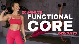 20 MIN FUNCTIONAL CORE WORKOUT | + Weights | Abs | Core Strength | W. Modifications | On Floor