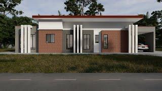 Modern House Plan 3 Bedroom with Home Office 10mx20