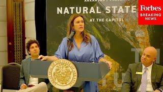 Gov. Sarah Huckabee Sanders Delivers Natural State Day Speech In Little Rock, Arkansas