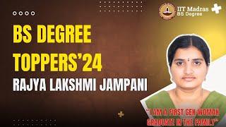 Rajyalakshmi's Journey from a Small Town to MNC & IITM BS Degree | Toppers 2024