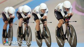 U.S. women's pursuit team sets a national record en route to gold medal race | Paris Olympics