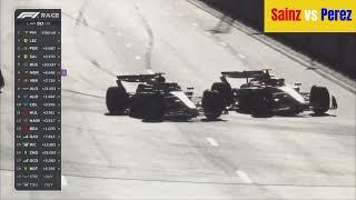 Carlos Sainz Vs Sergio Perez Crash in Baku 2024.