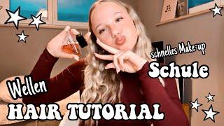 GRWM HAIR TUTORIAL mit WELLENEISEN + schnelles MAKE-UP für die SCHULE  5:45 UHR ⏰ HEY ISI