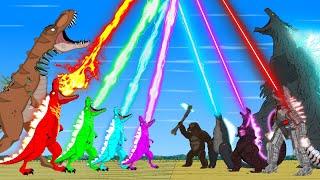 Evolution Of GODZILLA & KONG vs Evolution Of DINOSAURS: Atomic Breath Power Levels - FUNNY CARTOON