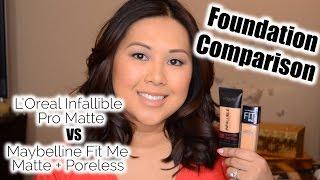 L'Oreal Infallible Pro-Matte vs Maybelline Fit Me Matte + Poreless | Comparison Review