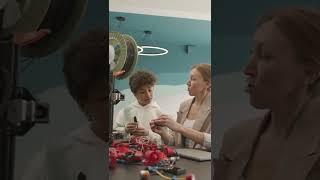 #Female Teacher Teaching a Boy About Robotics #Best project #Nice engineer