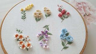 [프랑스자수] 6 플라워 자수 Six flower embroidery