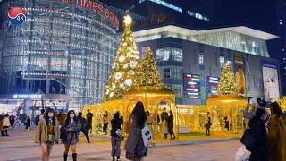 SEOUL TIMES SQUARE Shopping Mall Walking Tour, Christmas Tree . Seoul Night Walk.