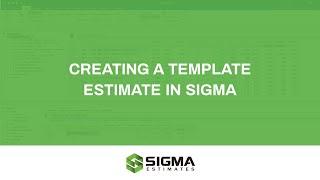 How to create an estimate template in Sigma