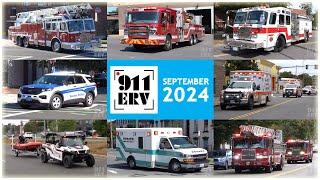 Fire Trucks, Ambulances, and Police Cars Responding Compilation | September 2024