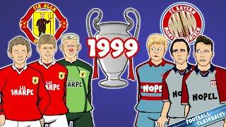 1999 Champions League Final: The Cartoon! Manchester United vs Bayern Munich (Goals Highlights)
