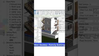 Create wall sweep with family profile in Revit #shorts