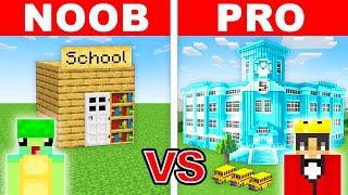 NOOB vs PRO: GIANT SCHOOL House Build Challenge in Minecraft!